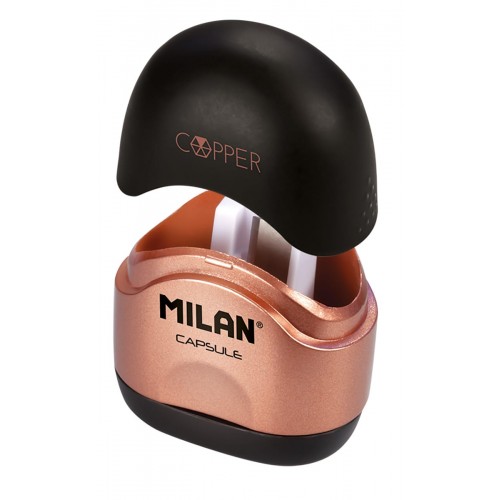 "Milan"   Точилка пластиковая Capsule Cooper 1 отверстие   24 шт. ассорти 20165224CP