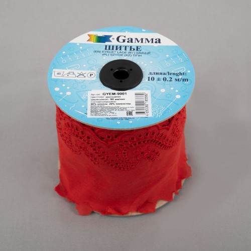 Шитье "Gamma"   90 мм  GYEM-9001   в рулоне   10 м ± 0.2 м  Турция красный