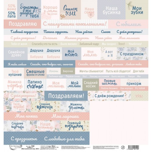Бумага для скрапбукинга "Mr.Painter"   PSR 210801   "Мой маленький мир. 2021"   190 г/кв.м  30.5 x 30.5 см  10 шт.  СК/Распродажа 7 лист для вырезания
