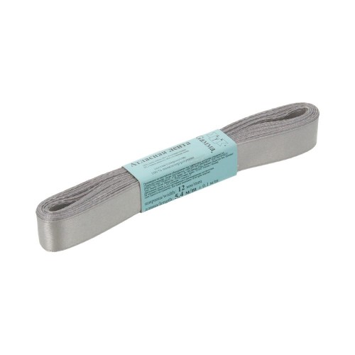 Лента атласная 12 мм ( 1/2 ")  "Gamma"   AL-12P   ФАСОВКА   10 x  5.4 м №088 стальной