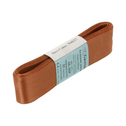 Лента атласная 25 мм ( 1 ")  "Gamma"   AL-25P   ФАСОВКА   5 x  5.4 м №037 св.коричневый