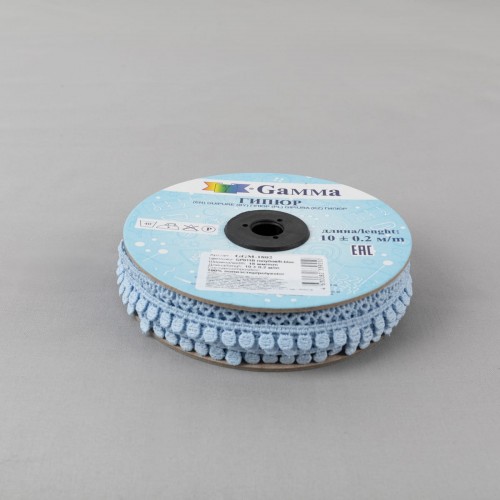 Гипюр "Gamma"   18 мм  GGM-1802   в рулоне   10 м ± 0.2 GP011B  голубой