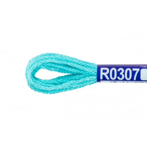 Нитки для вышивания "Gamma"   мулине   100\% вискоза   12 x  8 м R0307 бирюзовый