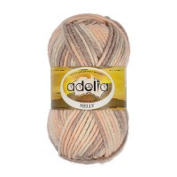 Пряжа ADELIA "NELLY"   70\% шерсть, 30\% акрил   5 шт. х  100 г  100 м ± 5 м №30 молочный-персиковый-серо-бежевый