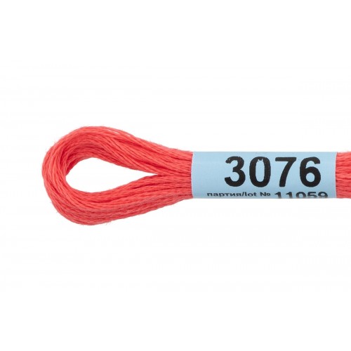 Нитки для вышивания "Gamma"    мулине  ( 3071-3172 )  100\% хлопок   24 x  8 м №3076 св.красный