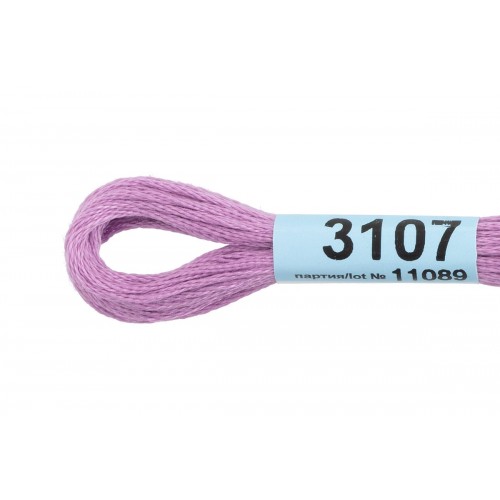 Нитки для вышивания "Gamma"    мулине  ( 3071-3172 )  100\% хлопок   24 x  8 м №3107 сиреневый