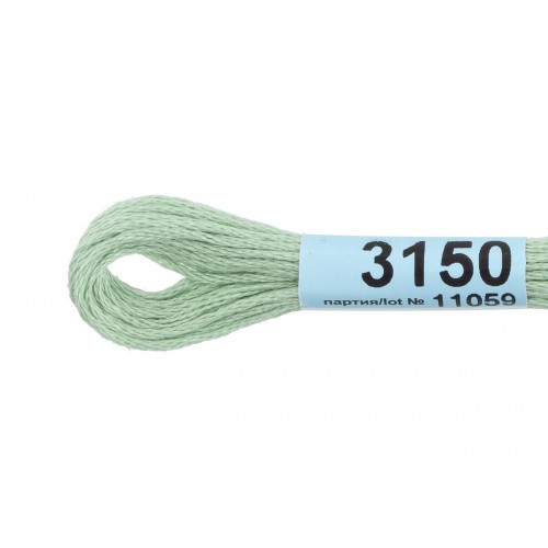 Нитки для вышивания "Gamma"    мулине  ( 3071-3172 )  100\% хлопок   24 x  8 м №3150 бл.салатовый