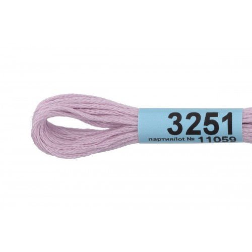 Нитки для вышивания "Gamma"    мулине  ( 3173-6115 )  100\% хлопок   24 x  8 м №3251 св.сиреневый