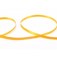 Лента атласная 3 мм ( 1/8 ")  "Gamma"   AL-3P   двухстор.   91.4 м №021 оранжевый
