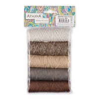 Пряжа ARACHNA "Fibra"   Ассорти   100\% полиэфир   5 х  20 г  110 м ± 10 м №04