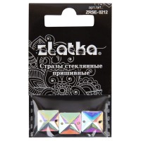 Страз "Zlatka"   ZRSE-0212   AB-Crystal   12 х  12 мм  стекло   5 x  3 шт  в пакете с картонным еврослотом №02 перламутровый (AB-crystal)