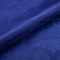 Ткань подкладочная "Gamma"   Taffeta с рисунком   ФАСОВКА   JTR   52\% полиэстер, 48\% вискоза   100 х  145 см ± 2 см №129 васильковый (розы)