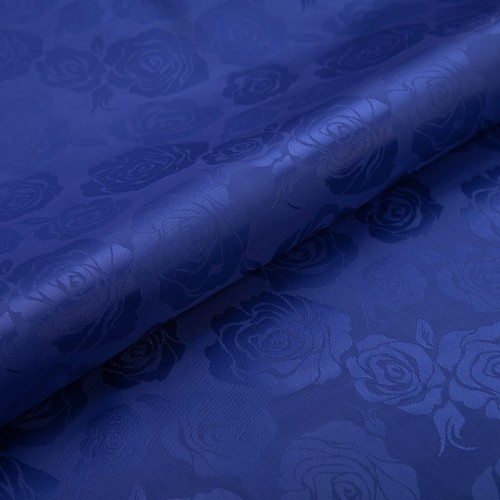 Ткань подкладочная "Gamma"   Taffeta с рисунком   ФАСОВКА   JTR   52\% полиэстер, 48\% вискоза   100 х  145 см ± 2 см №129 васильковый (розы)