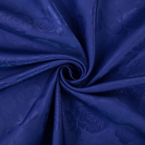 Ткань подкладочная "Gamma"   Taffeta с рисунком   ФАСОВКА   JTR   52\% полиэстер, 48\% вискоза   100 х  145 см ± 2 см №129 васильковый (розы)