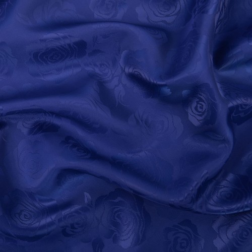 Ткань подкладочная "Gamma"   Taffeta с рисунком   ФАСОВКА   JTR   52\% полиэстер, 48\% вискоза   100 х  145 см ± 2 см №129 васильковый (розы)