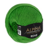 Пряжа ALPINA "RENE"   100\% мерсеризованный хлопок   10 шт. х  50 г  105 м ± 5 м №156 зеленый