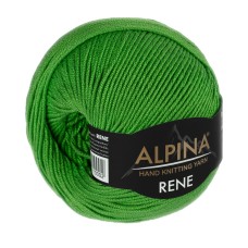 Пряжа ALPINA "RENE"   100\% мерсеризованный хлопок   10 шт. х  50 г  105 м ± 5 м №156 зеленый