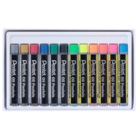 "Pentel"   Пастель масляная в картоне, флуоресцентная 6 цв. + металлик 6 цв.   12 цв. PHN-MF12