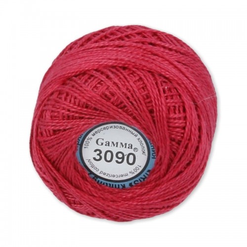 Пряжа "Gamma"   Ирис   100\% хлопок   10 шт. х  10 г  82 м ± 3 м №3090 гр.малиновый