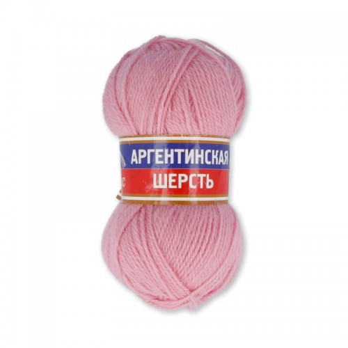 Пряжа Камтекс КТ "Аргентинская шерсть"   100\% шерсть   10 шт. х  100 г  200 м 055 св. розовый