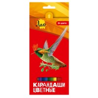 "Лео"   "Ярко"   Набор цветных  карандашей   LBSCP-24   заточенный   4 х  24 цв. .