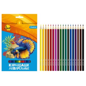 "Лео"   "Ярко"   LBSWP-18   Набор акварельных карандашей   заточенный   8 х  18 цв. .