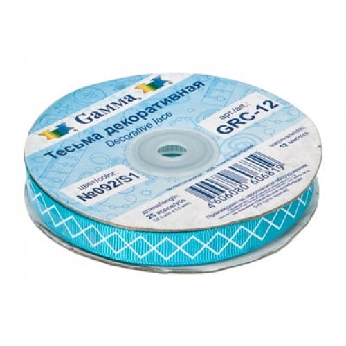 "Gamma"   репсовая лента с рис.   GRC-12   12 мм  1/2 "  22.5 м ± 0.5 м  СК/Распродажа №125/O3 розовый/узор