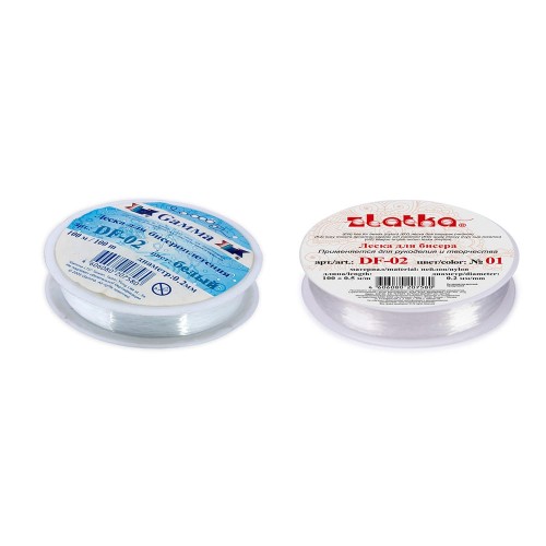 "Zlatka"   / "Gamma"   Леска для бисера   DF-02  d 0.2 мм  100 м ± 0.5 м №02 черный