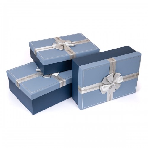 "Stilerra"   YBOX-R78-3   Набор подарочных коробок   3 в 1  35  х 24  х 10 -  39  х 28  х 14 см 02 голубой