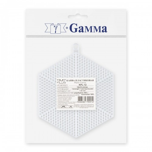 Канва KPL-12   "Gamma"   пластиковая   100\% полиэтилен   14 x 12 см  10 шт "шестиугольник"