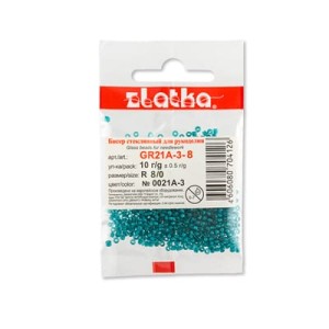 Бисер "Zlatka" GR   08/0   (0557-0569)   10 х  10 г №0568 изумрудный