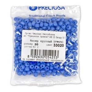 Бисер Чехия круглый   08/0   311-19001   2.9 мм  50 г 30030 голубой
