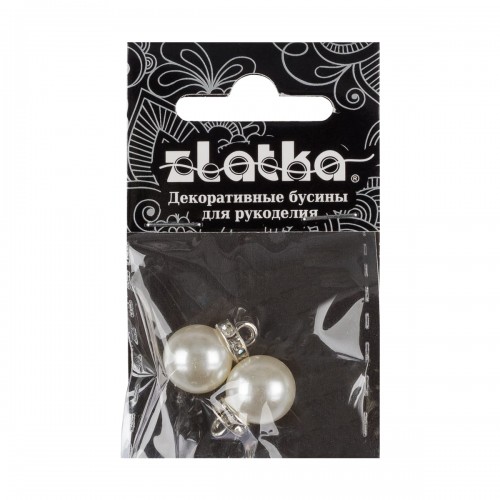 Бусина "Zlatka"   пластик   JJB-03   12 мм  5 х  2 шт №01 Жемчужный