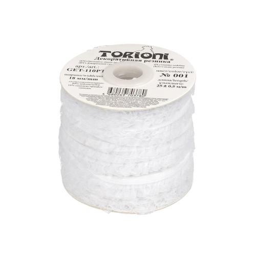 Лента "TORIONI"  / "BLITZ"   GET-110PT   декоративная   18 мм  25 м №001 белый