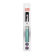 Для вязания "PRYM"   218490   крючок для вязания Ergonomics   пластик  d 8.0 мм  17 см  1 шт  в картонной упаковке мятный