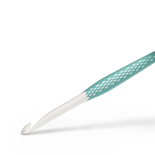Для вязания "PRYM"   218490   крючок для вязания Ergonomics   пластик  d 8.0 мм  17 см  1 шт  в картонной упаковке мятный