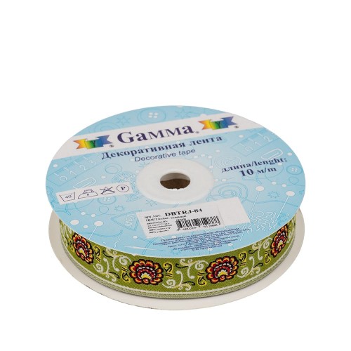 Лента жаккардовая 22 мм  "Gamma"   DBTRJ-84   10 м  отделочная зеленый