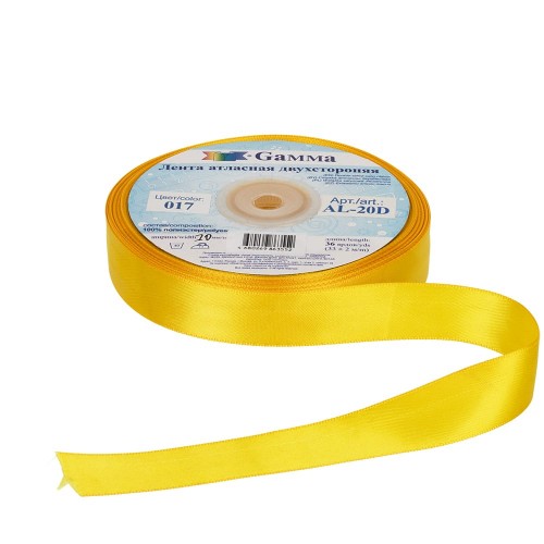 Лента атласная 20 мм ( 3/4 ")  "Gamma"   AL-20D   двухстор.   33 м ± 2 м №040 синий