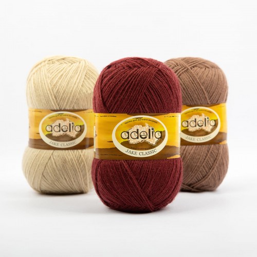 Пряжа ADELIA "JAKE CLASSIC"   75\% шерсть, 25\% нейлон   5 шт. х  100 г  410 м ± 15 м  СК/Распродажа №04 св.бежевый