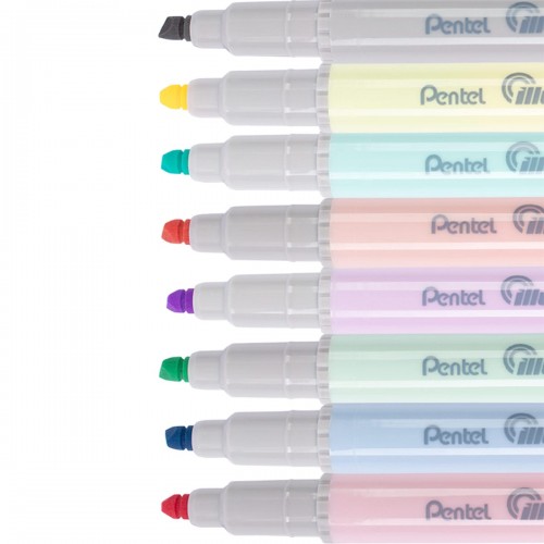 "Pentel"   Текстовыделитель двусторонний "Illumina flex"   1,0 - 3,5 мм   перо скошенное   10 шт. SLW11P-FE оранжевый