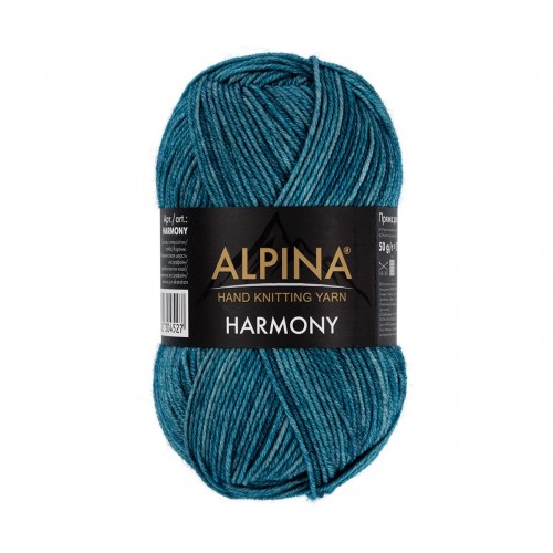 Пряжа ALPINA "HARMONY"   100\% мериносовая шерсть   10 шт. х  50 г  175 м ± 5 м №05 т.бирюзовый
