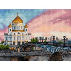 Кристальная (алмазная) мозаика  "ФРЕЯ" ALPD-093   на подрамнике "Храм Христа Спасителя" 40 х 30 см