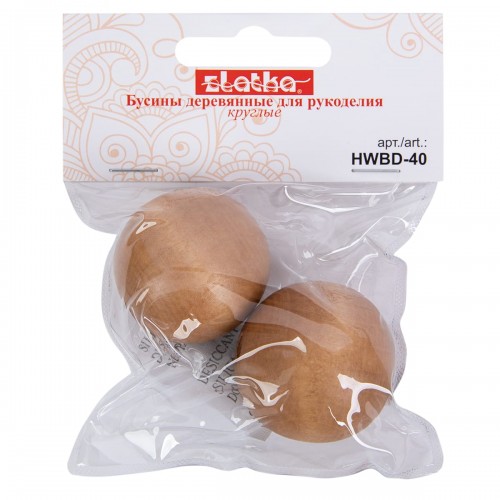Бусина "Zlatka"   дерево   HWBD-40   40 мм  10 х  40 г тёмное дерево