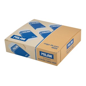 "Milan"   Ластик из синтетического каучука 4020 (в картонной обложке и в упаковке)   5,5 х 2,3 х 1,3 см  20 шт. CMM4020
