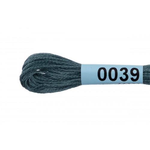 Нитки для вышивания "Gamma"    мулине  ( 0001-0206 )  100\% хлопок   24 x  8 м №0039 серо-голубой