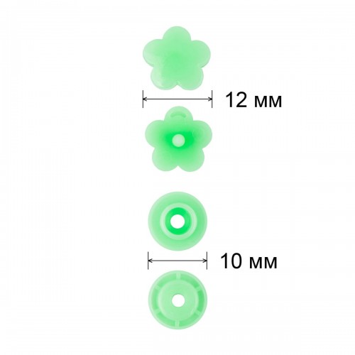 Кнопка "Micron"   POM-12 FL   Кнопки пластиковые   пластик  d 12 мм  15 шт. № 009 салатовый
