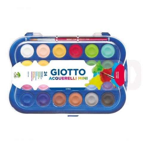 Краска акварель "Giotto"   сухая высокопигментированная в таблетках   24 цв. F352600 с кистью
