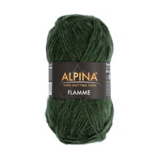 Пряжа ALPINA "FLAMME"   59\% хлопок, 29\% шерсть, 12\% акрил   10 шт. х  50 г  90 м ± 5 м №06 т.зеленый
