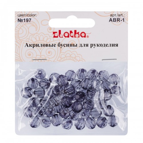 Бусина "Zlatka"   акрил   ABR-1   10 мм  25 г 197 серый