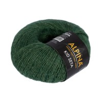 Пряжа ALPINA "KID SETA"   70\% кид мохер, 30\% шелк   4 шт. х  25 г  225 м ± 5 м №08 т.зеленый